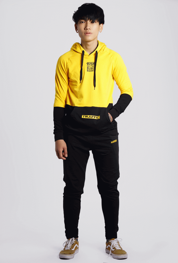 YGN Traffic Yellow and Black Hoodie boy